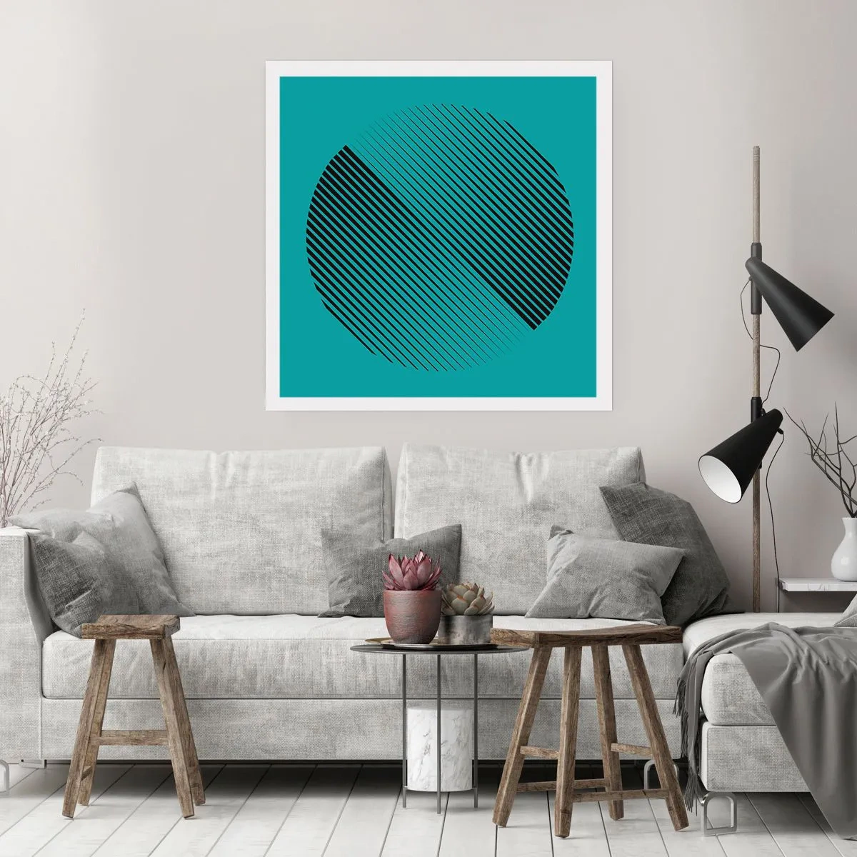 Plakát - Kruh – geometrická variace - 40x40 cm