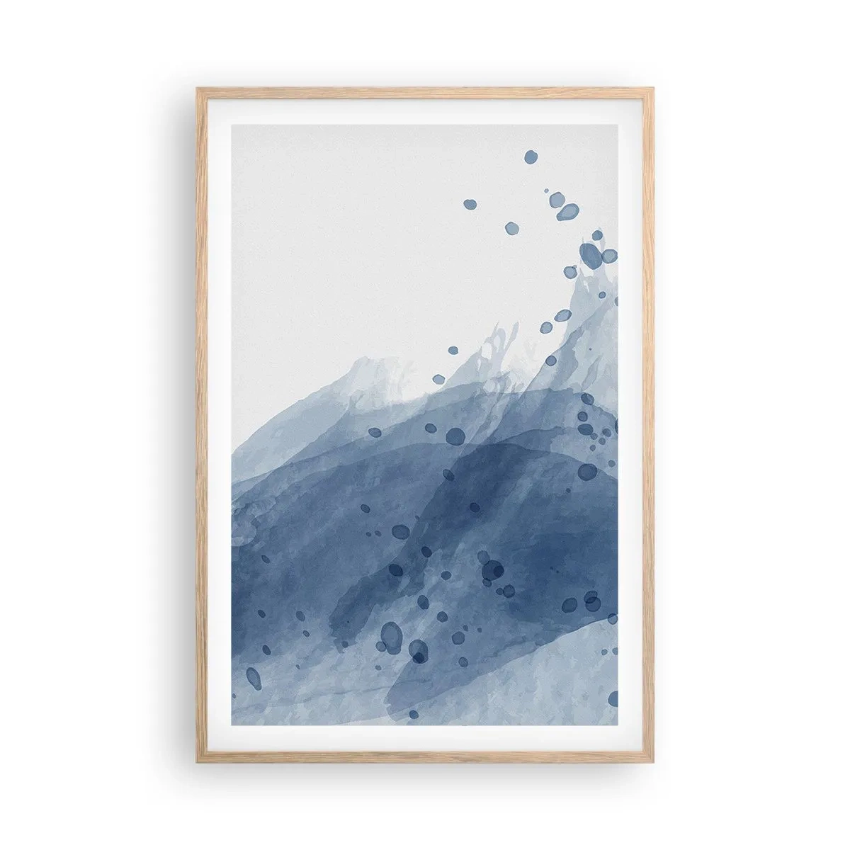 Plakát v rámu světlý dub - Modrý tyl - 61x91 cm