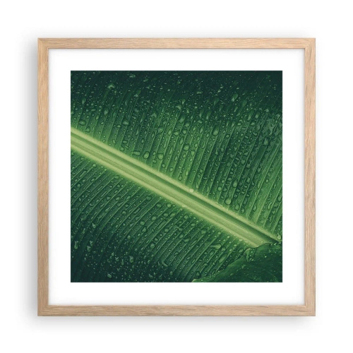 Plakát v rámu světlý dub - Struktura zelené - 40x40 cm
