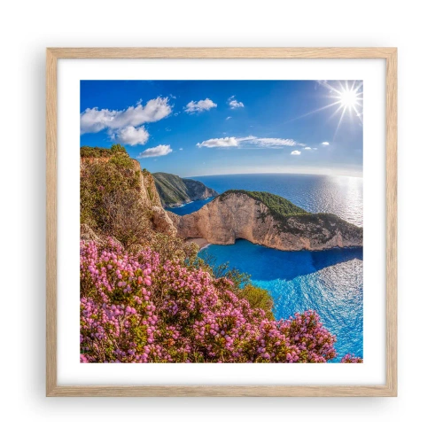 Plakát v rámu světlý dub - Moje velké řecké prázdniny - 50x50 cm