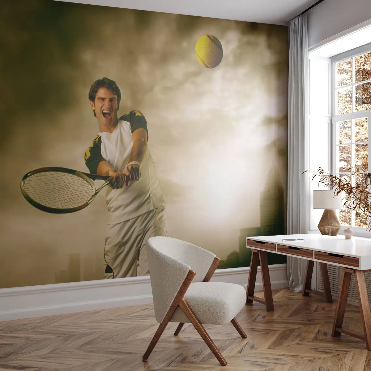 Fototapeta Premium Sand - Energie a radost - Sport, Tenis, Tenista - 400x280 cm