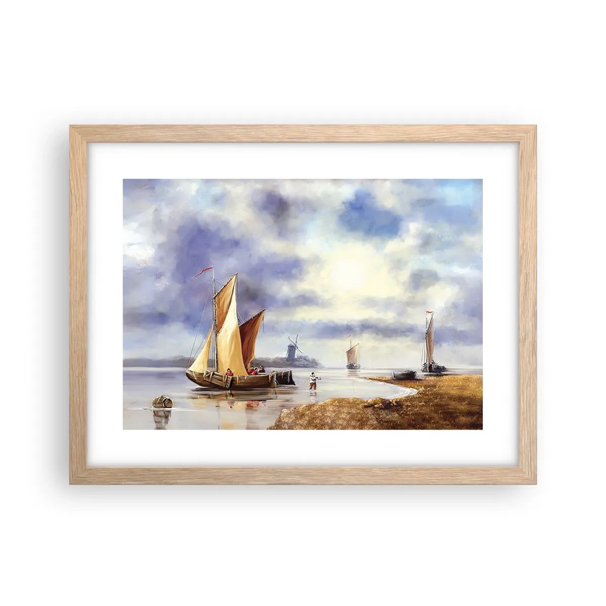Plakát v rámu světlý dub - Návrat námořníků - 40x30 cm