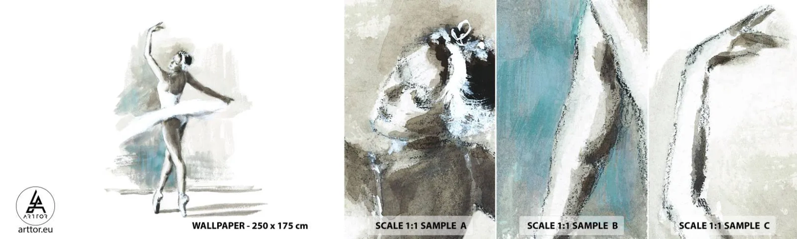 Vzor Fototapety Samolepicí Deluxe Sticker - Zakletá do labutě - Balerína, Tanec, Balet - 100x30 cm