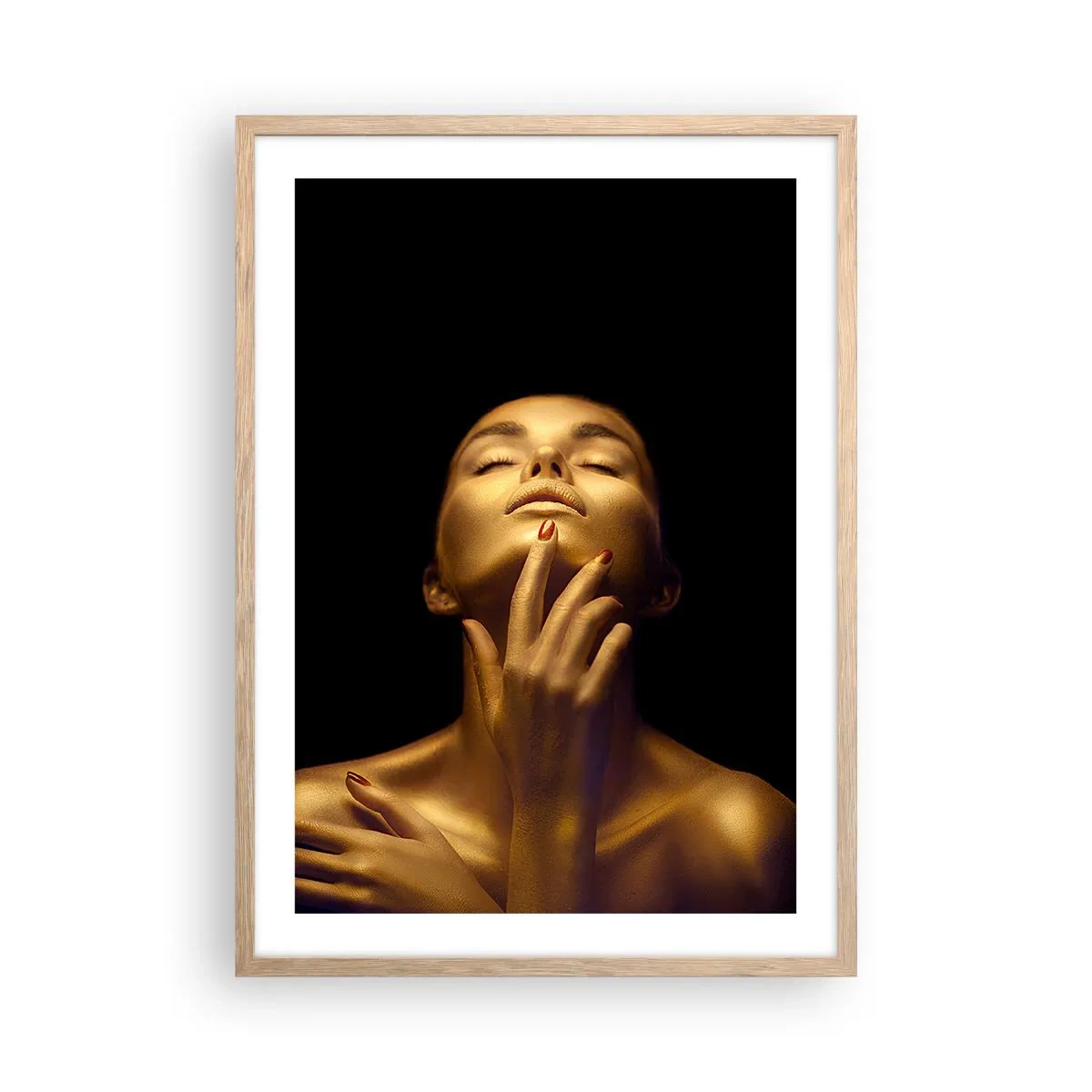 Plakát v rámu světlý dub - Jako zlaté hedvábí - 50x70 cm