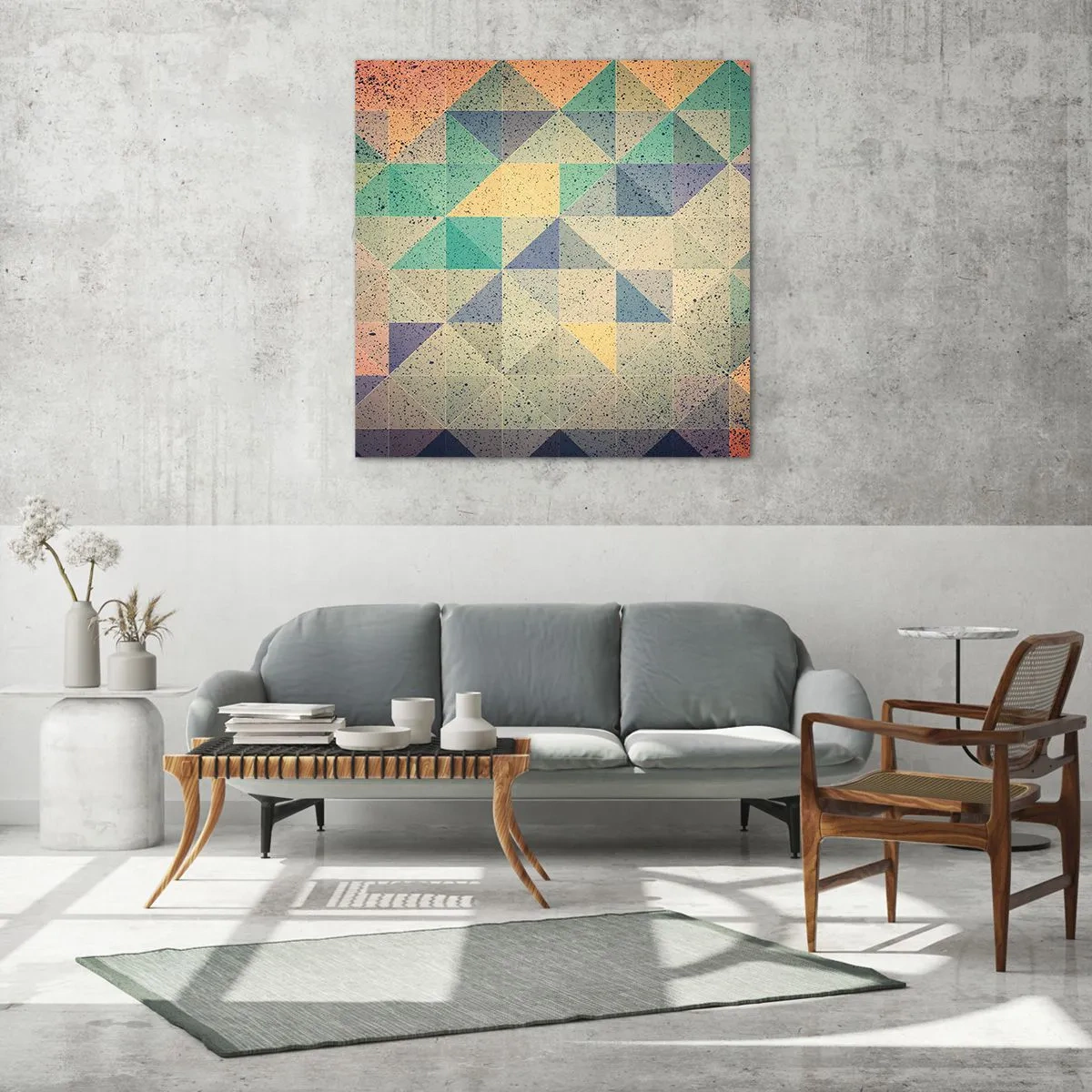 Obraz na skle - Republika trojúhelníků - 60x60 cm