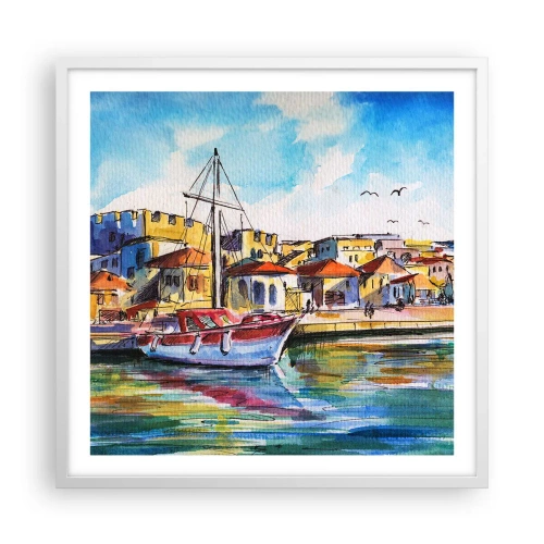 Plakát v bílém rámu - Duhové odpoledne - 60x60 cm