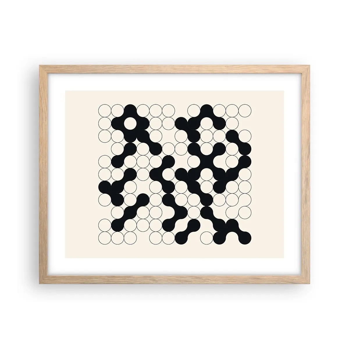 Plakát v rámu světlý dub - Čínská hra – variace - 50x40 cm