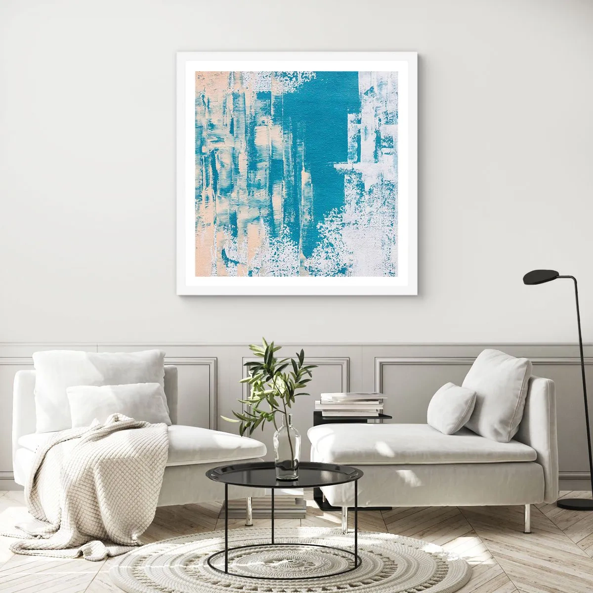 Plakát v bílém rámu - Přes rampouch - 40x40 cm