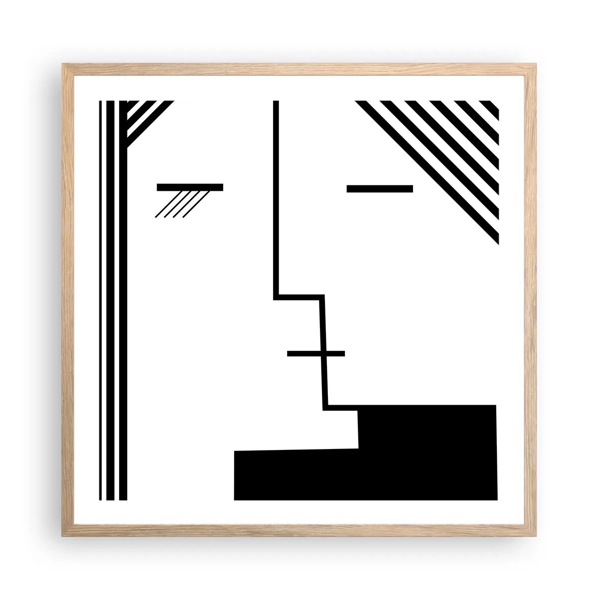 Plakát v rámu světlý dub - Prostě polibek - 60x60 cm