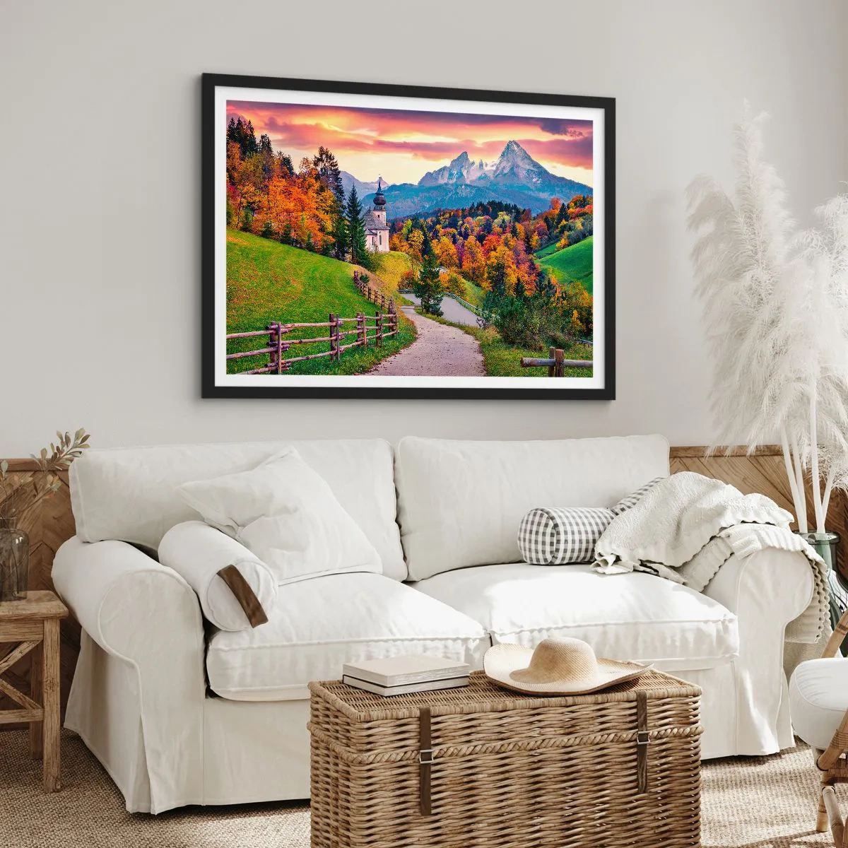 Plakát v černém rámu - Naprosto ideální krajina - 70x50 cm