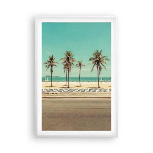Plakát v bílém rámu - Hlídání pláže - 61x91 cm