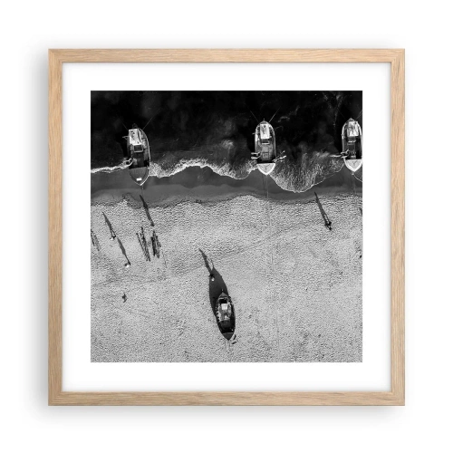 Plakát v rámu světlý dub - Ještě na břehu… - 40x40 cm