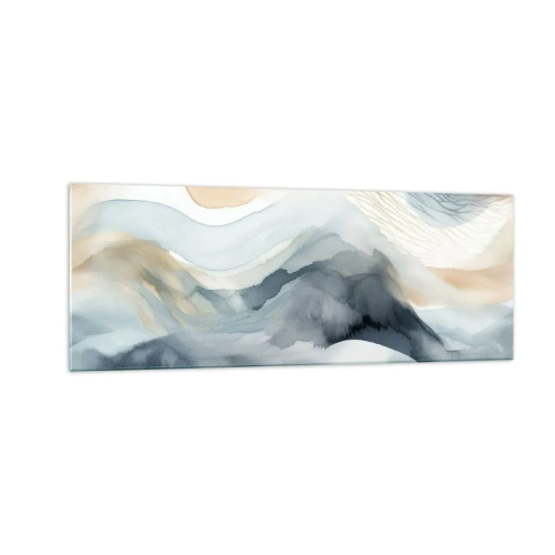 Obraz na skle - Abstrakce sněhu a mlhy - 140x50 cm