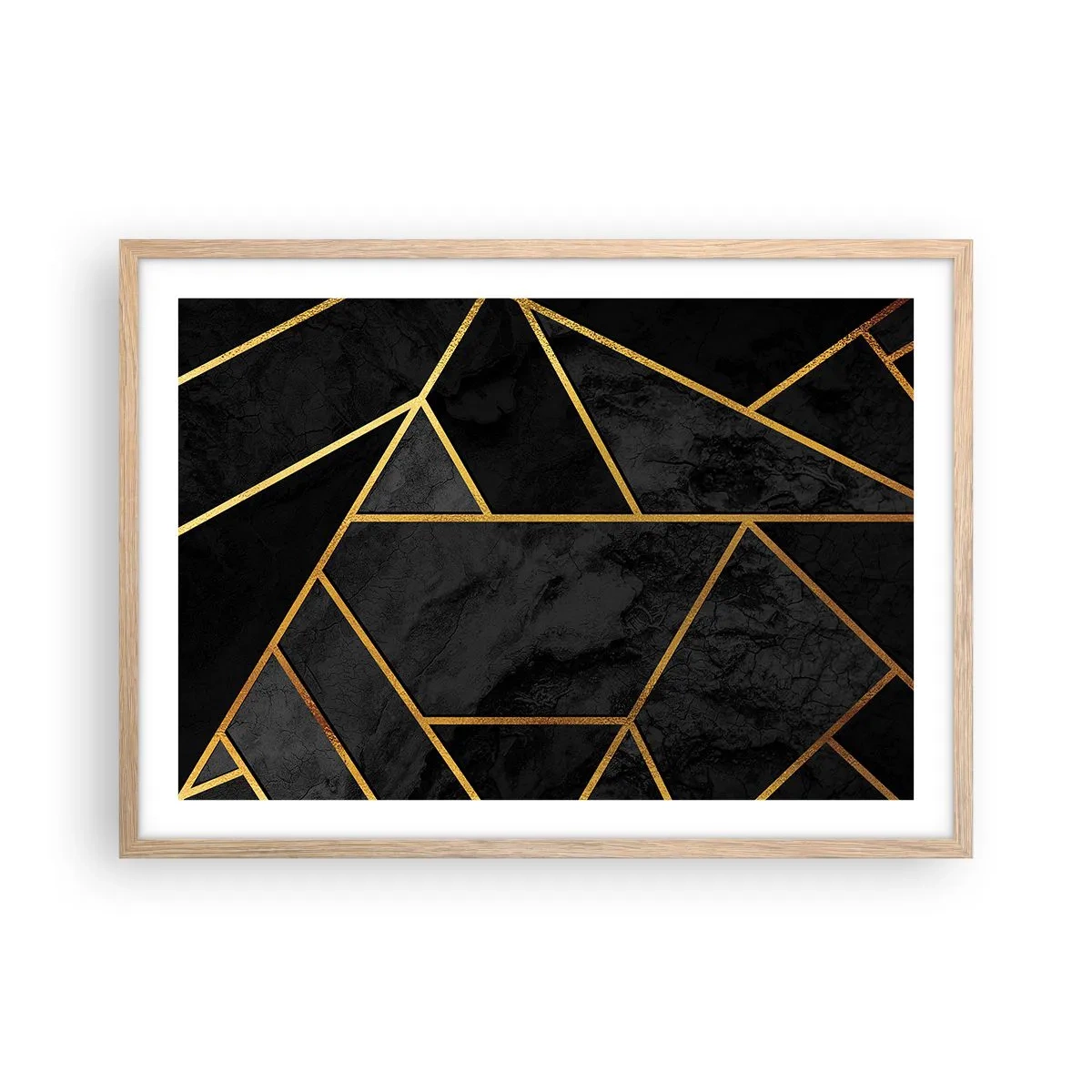 Plakát v rámu světlý dub - Temnota a světlo - 70x50 cm