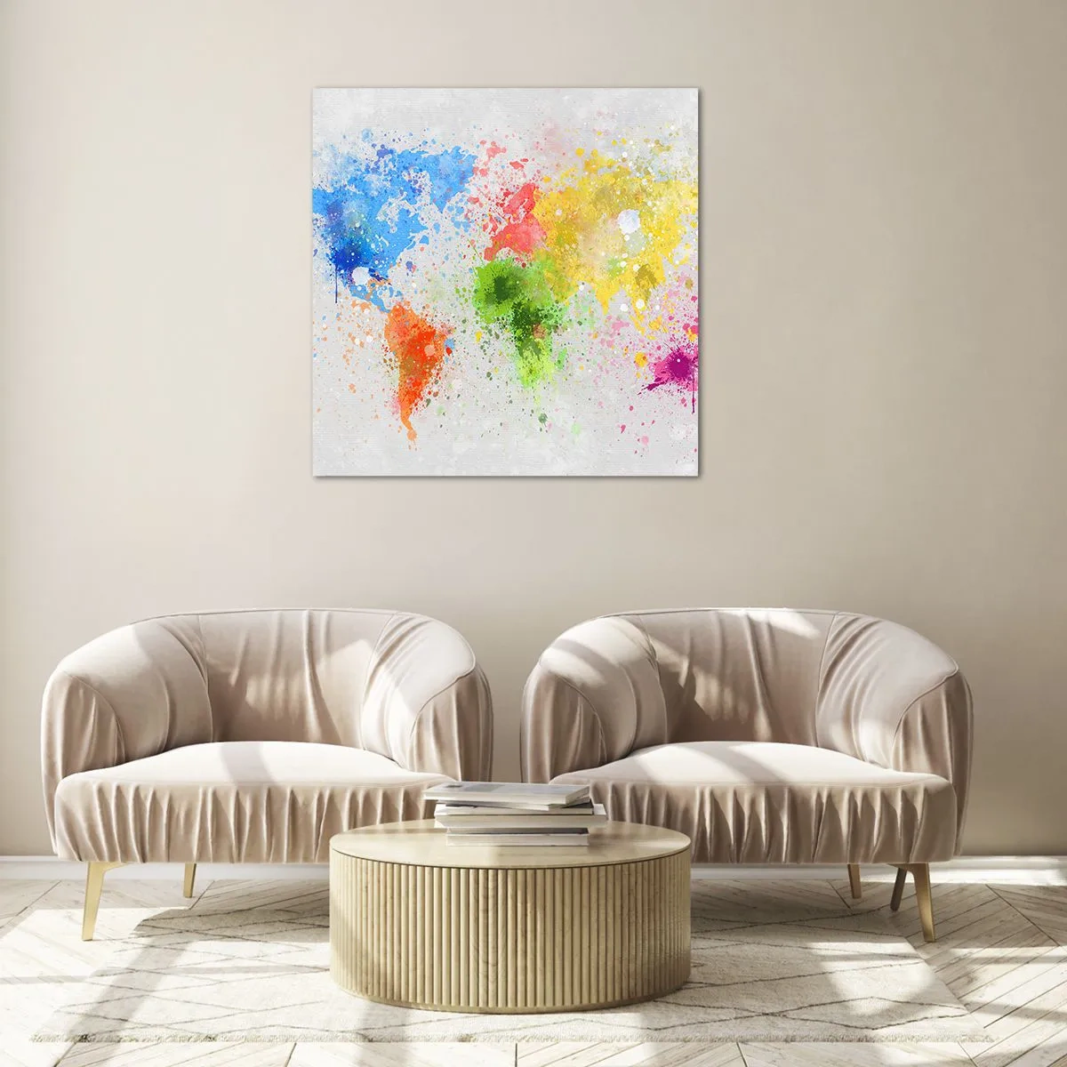 Obraz na skle - Všechny barvy světa - 50x50 cm