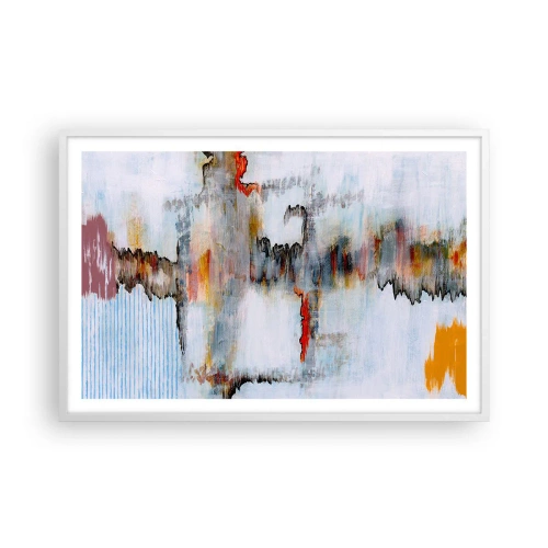 Plakát v bílém rámu - Klackem po vodě - 91x61 cm