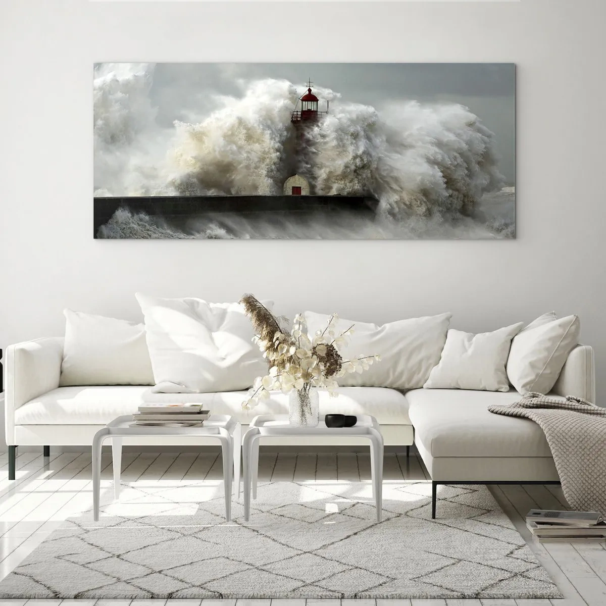 Obraz na skle - Hněv oceánu - 100x40 cm