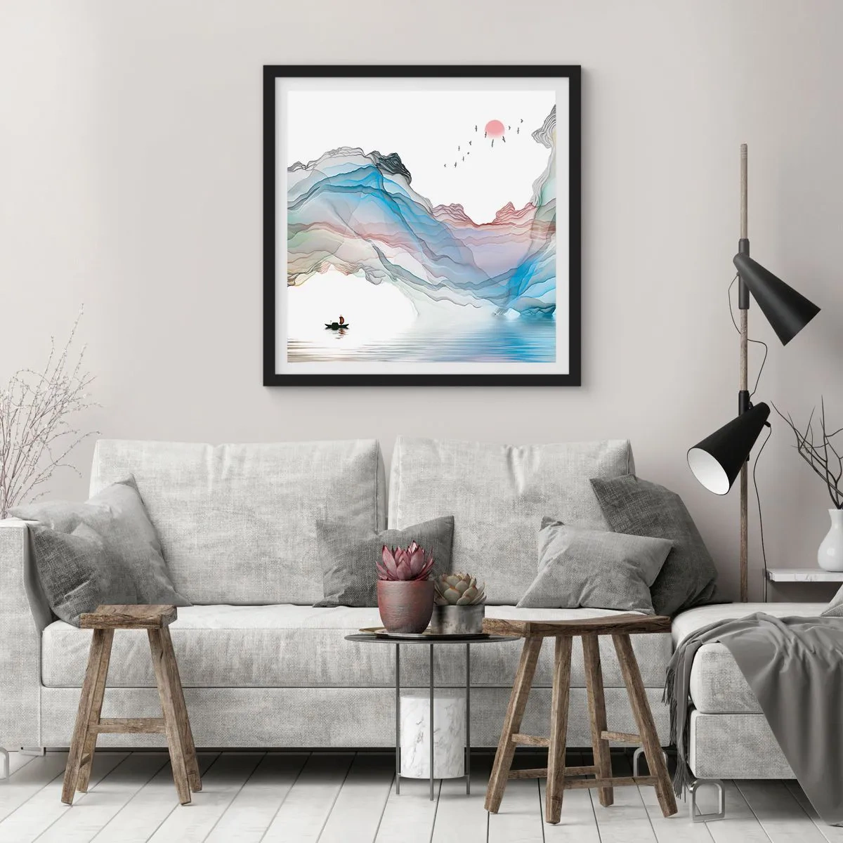 Plakát v černém rámu - Ke křišťálovým horám - 30x30 cm