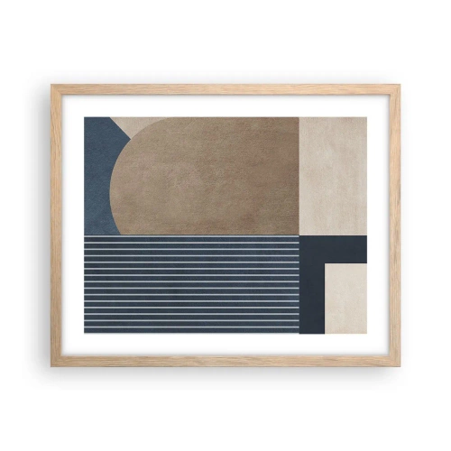 Plakát v rámu světlý dub - Kompozice jednoduchosti a kulatosti - 50x40 cm
