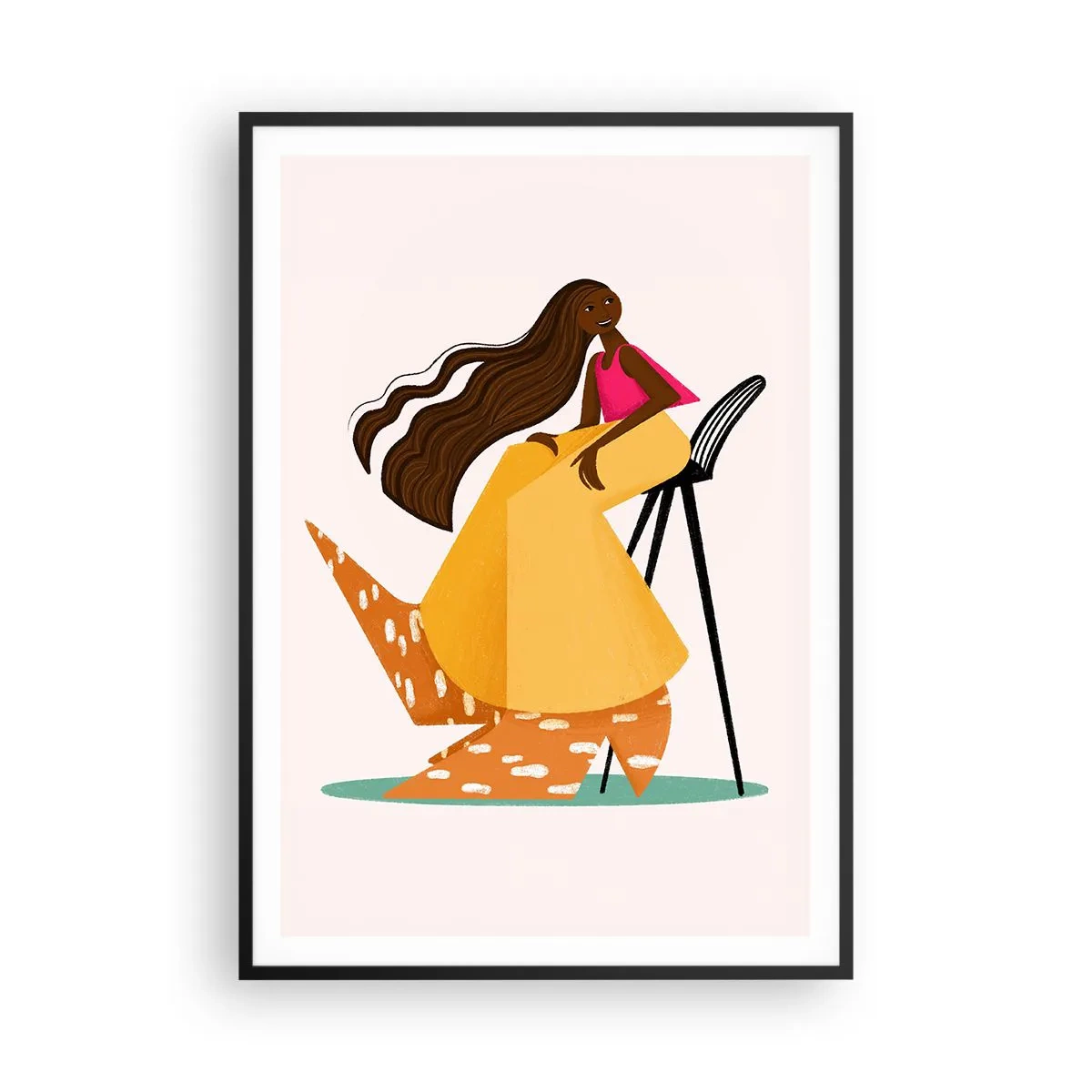 Plakát v černém rámu - Móda je také zábava - 70x100 cm