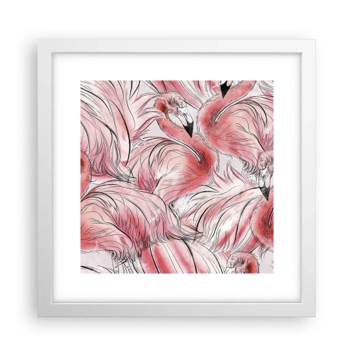 Plakát v bílém rámu - Ptačí corps de ballet - 30x30 cm