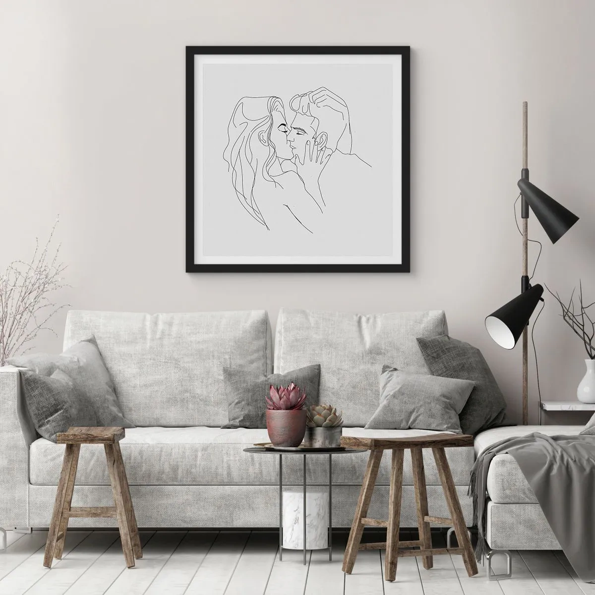 Plakát v černém rámu - Jedním tahem - 40x40 cm