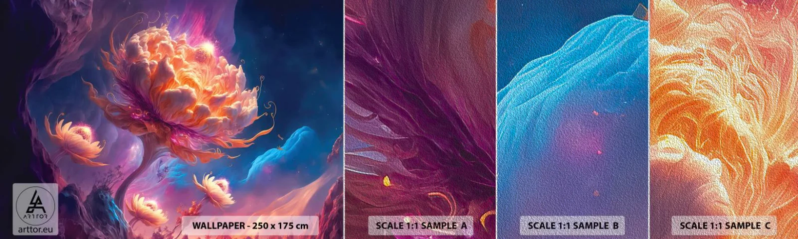 Vzor Fototapety Premium Sand - Jiný svět - Fantastický, Přistát, Květiny - 100x30 cm