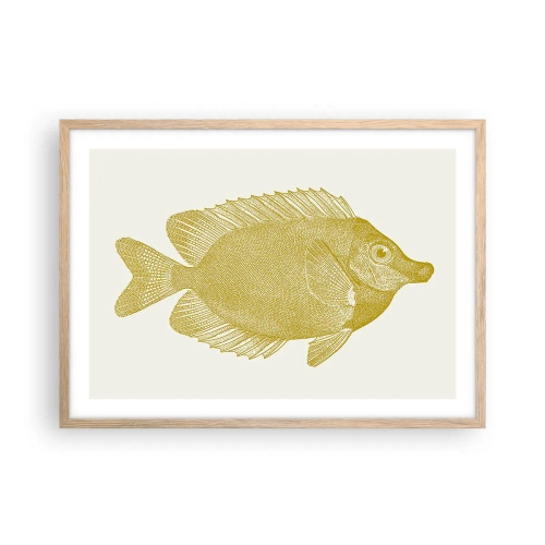 Plakát v rámu světlý dub - Prostě ryba - 70x50 cm