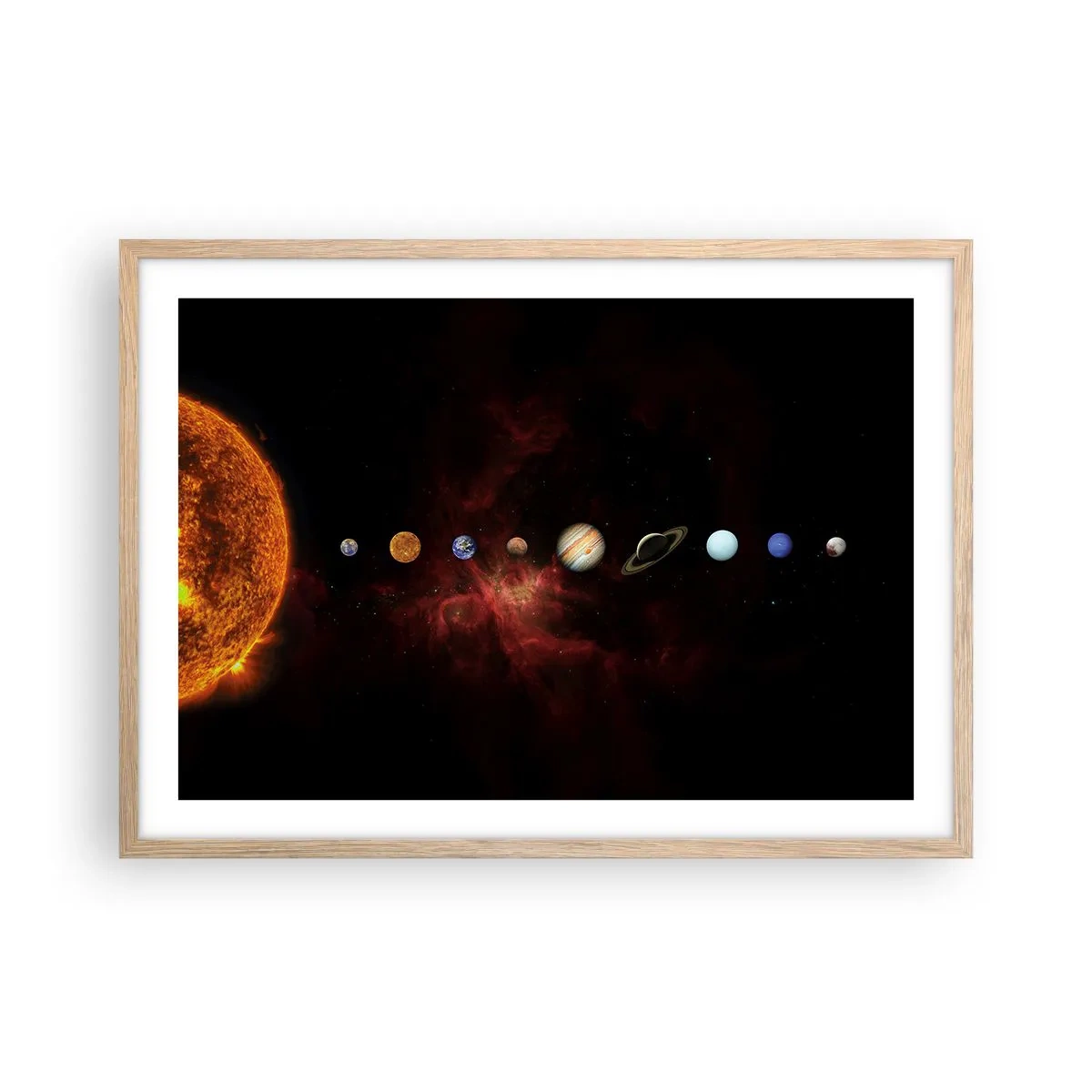 Plakát v rámu světlý dub - Naše čtvrť - 70x50 cm