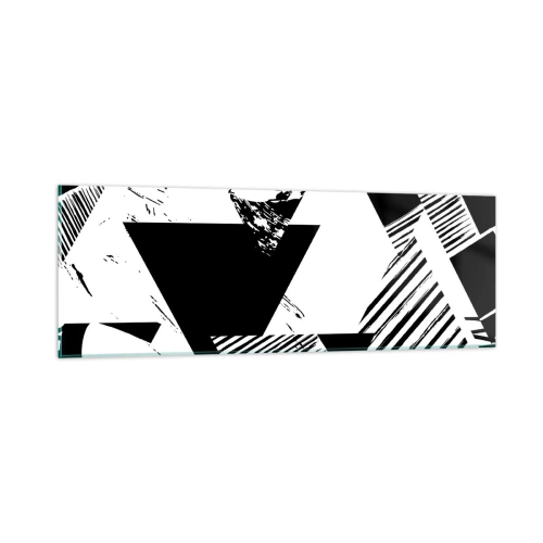 Obraz na skle - Déšť trojúhelníků - 90x30 cm