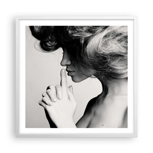 Plakát v bílém rámu - Zahleděná do sebe - 60x60 cm