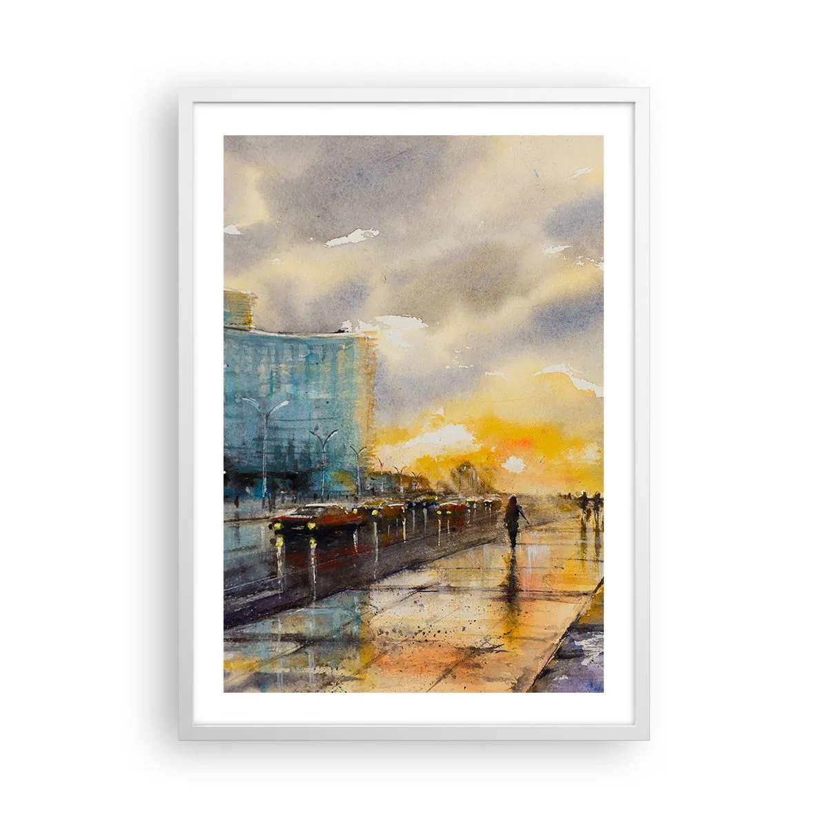 Plakát v bílém rámu - Život na pobřeží - 50x70 cm