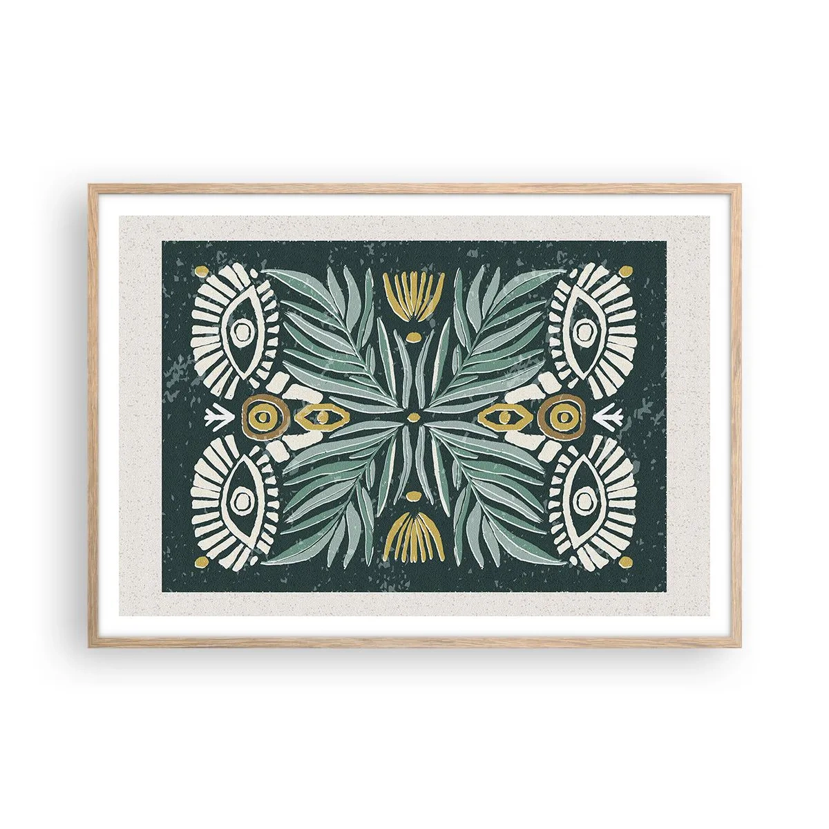 Plakát v rámu světlý dub - Jako lidová vystřihovánka - 100x70 cm