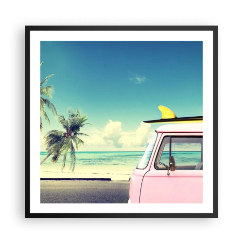 Plakát v černém rámu - Prázdniny, je čas začít - 60x60 cm