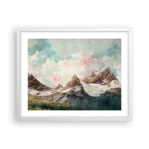 Plakát v bílém rámu - Skalní čepele - 50x40 cm