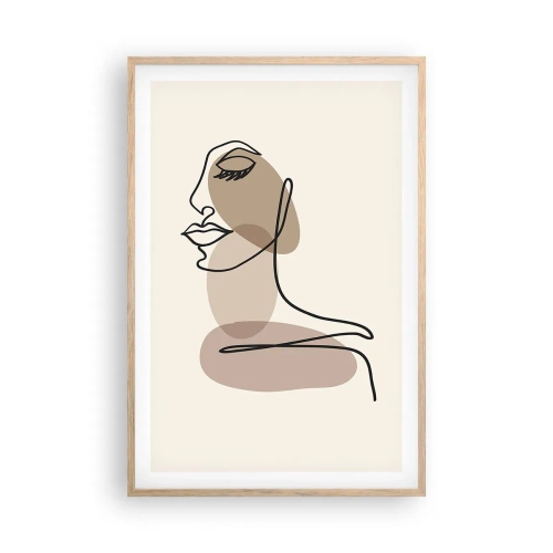 Plakát v rámu světlý dub - Při poslechu samé sebe - 61x91 cm