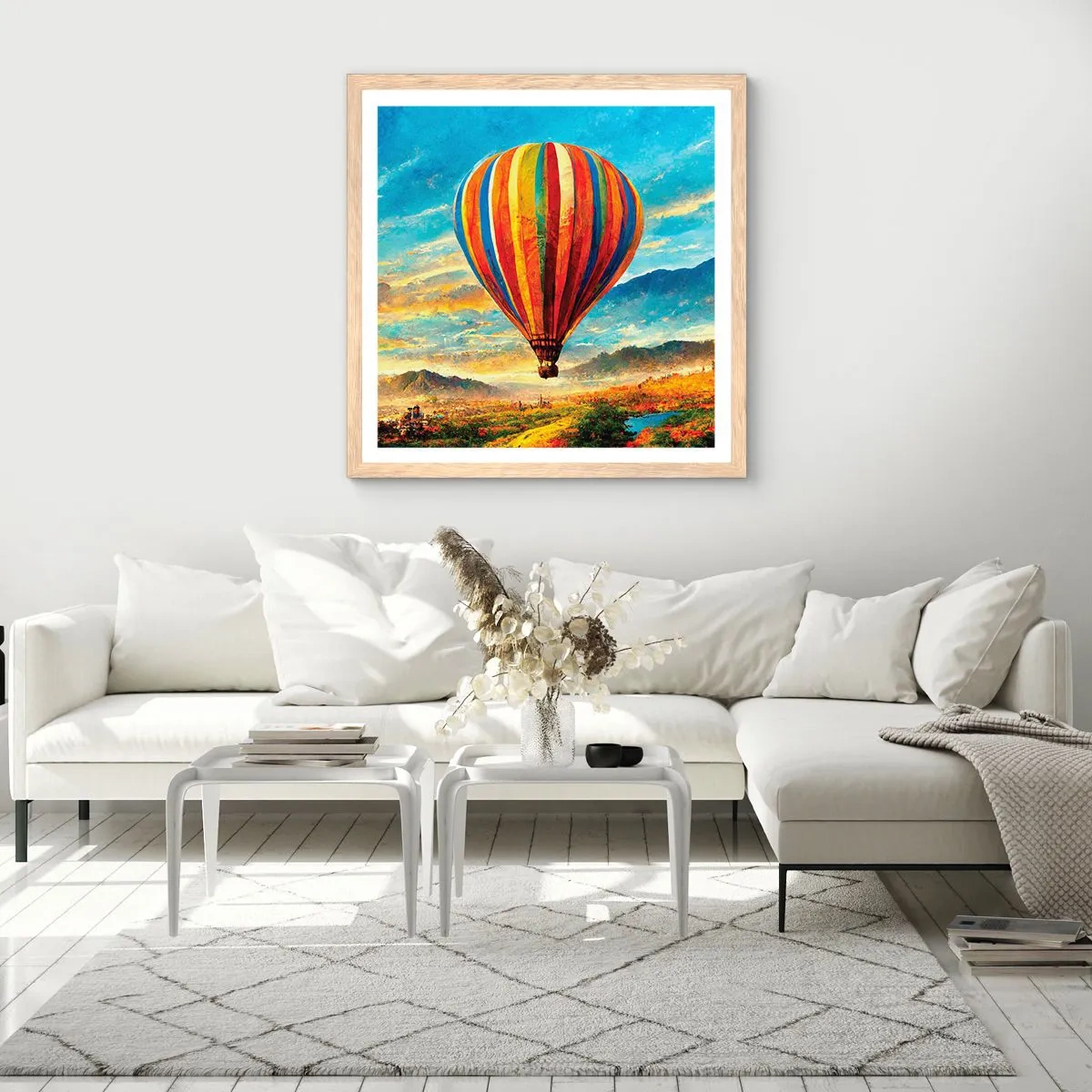 Plakát v rámu světlý dub - V tichu je toho vidět víc - 50x50 cm