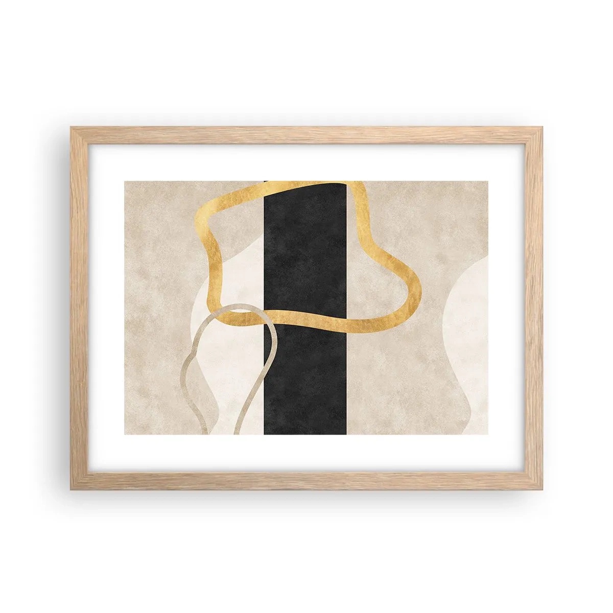 Plakát v rámu světlý dub - Tvary ve smyčce - 40x30 cm