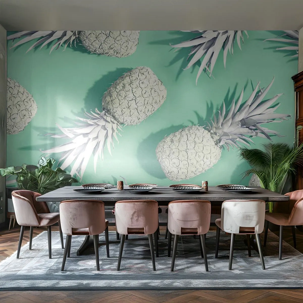 Fototapeta Samolepicí Deluxe Sticker - skvěle ladí s mátou - Abstrakce, Ananas, Kus - 250x175 cm