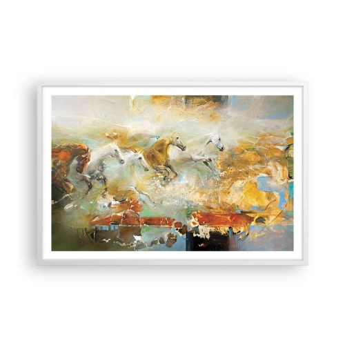 Plakát v bílém rámu - Cválá světlem - 91x61 cm