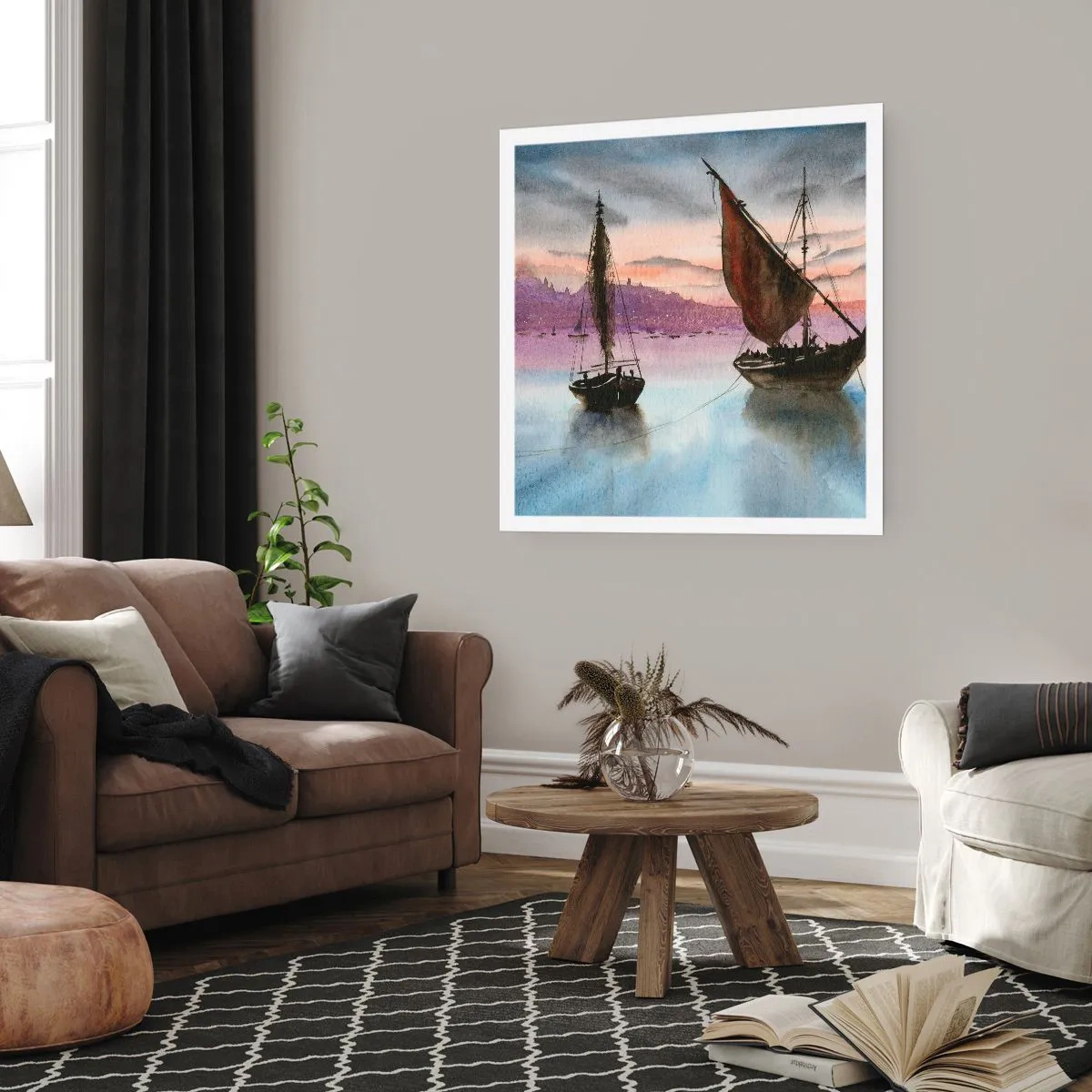 Plakát - Večer v přístavu - 60x60 cm