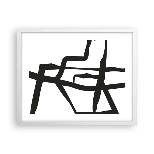 Plakát v bílém rámu - Černobílá konstrukce - 50x40 cm