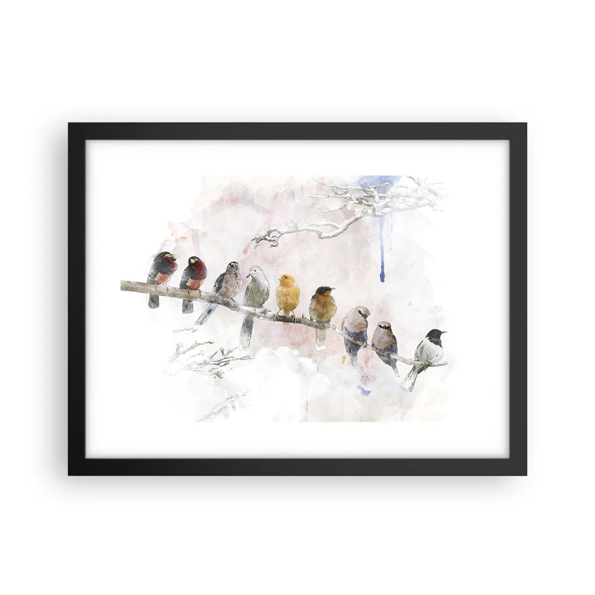 Plakát v černém rámu - Okřídlené setkání - 40x30 cm