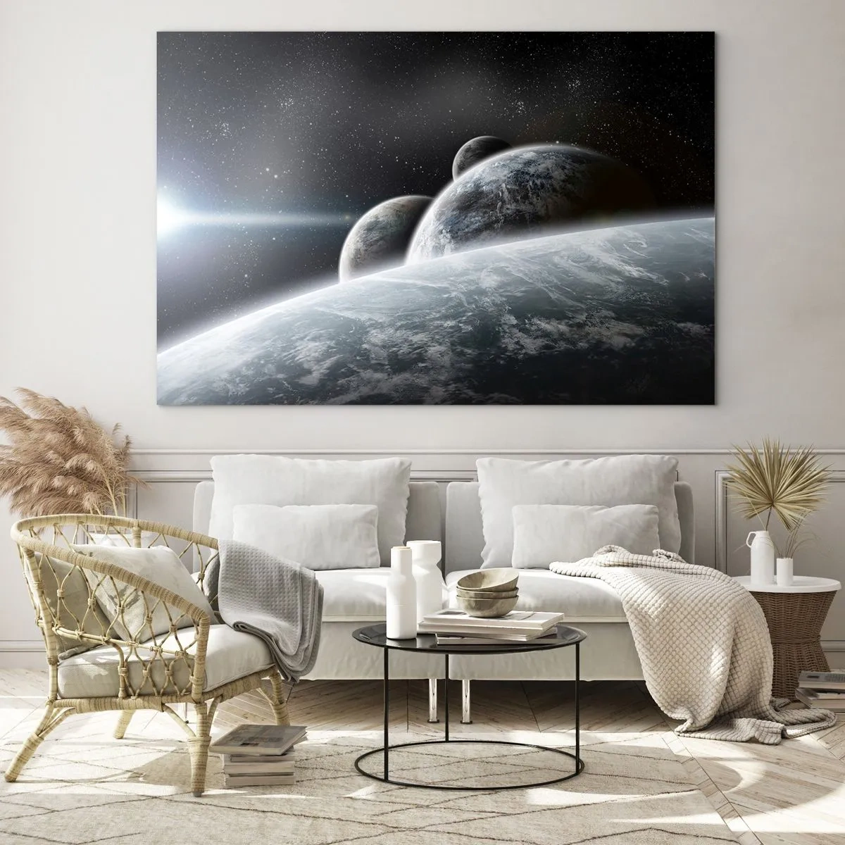 Obraz na skle - Vesmírná hudba sfér - 120x80 cm