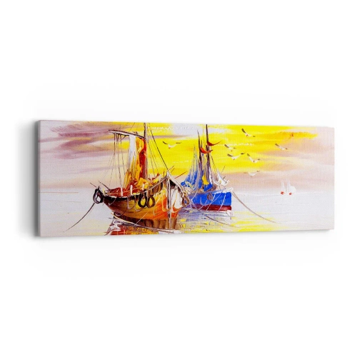 Obraz na plátně - Zasloužený odpočinek v přístavu - 90x30 cm