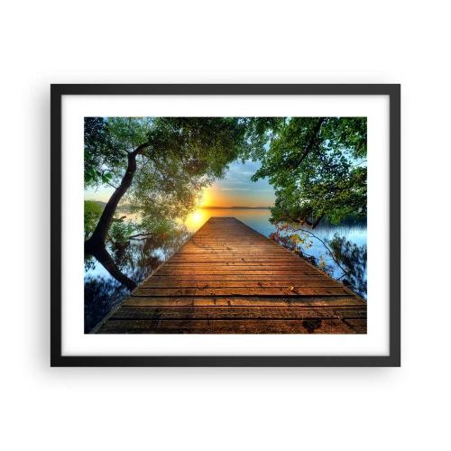 Plakát v černém rámu - Nespěchej, posaď se - 50x40 cm