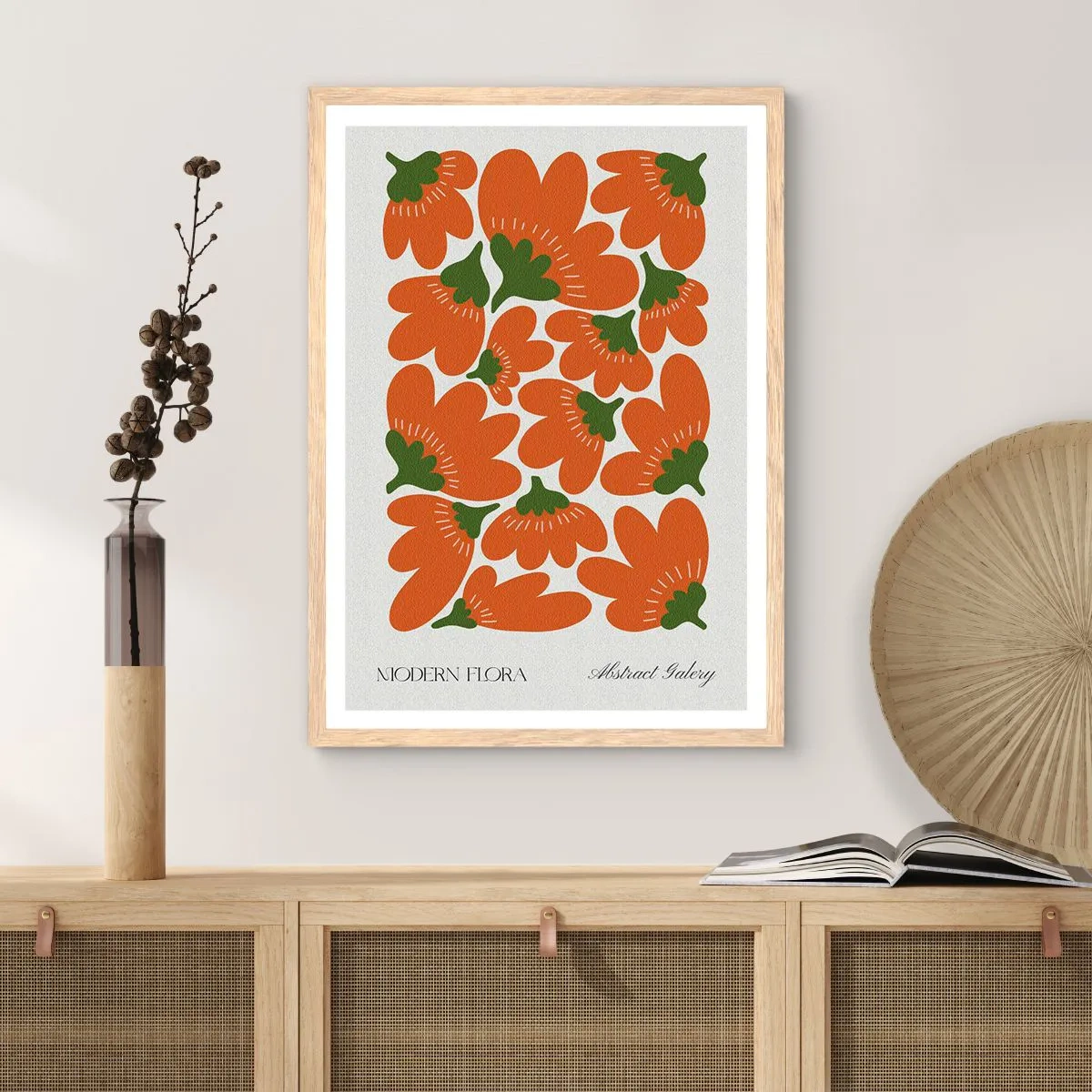 Plakát v rámu světlý dub - Ze života květin - 30x40 cm