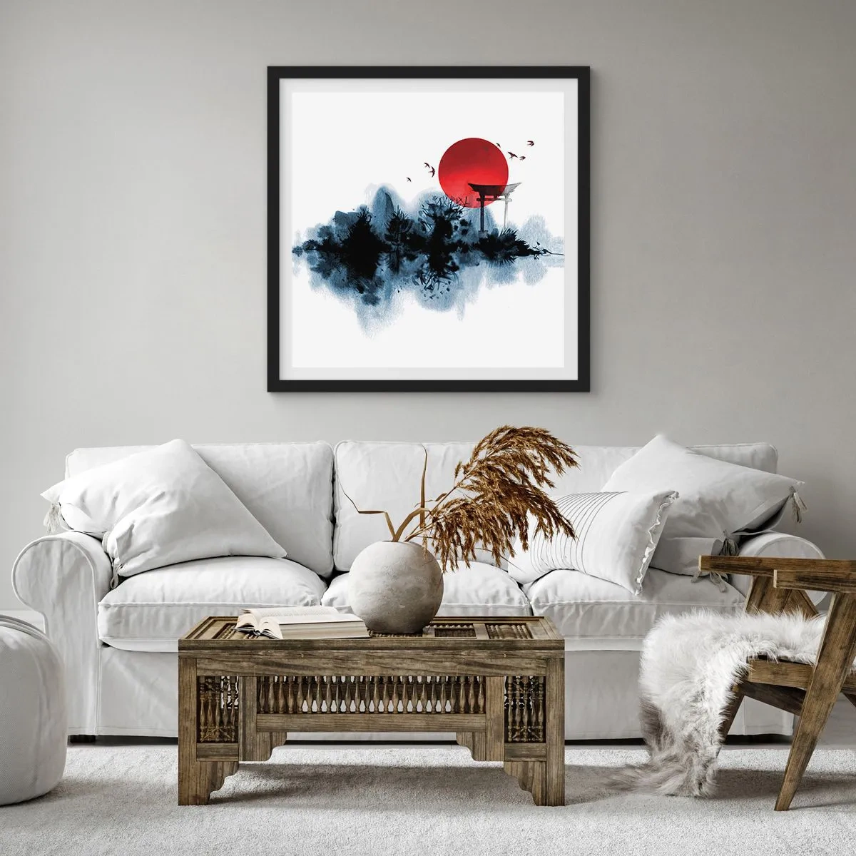 Plakát v černém rámu - Japonský pohled - 40x40 cm