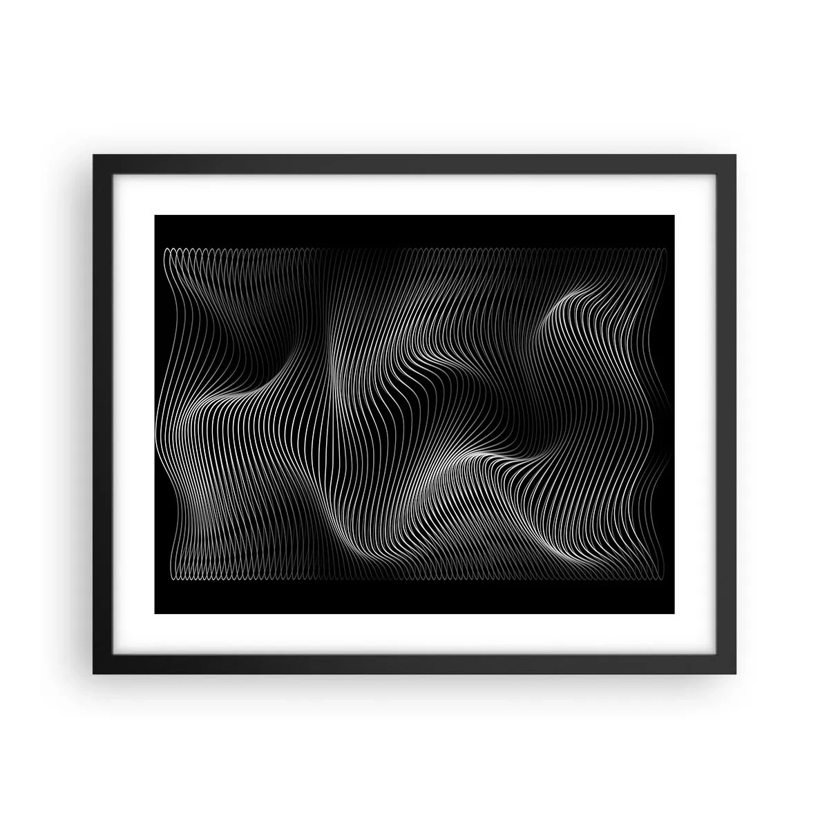Plakát v černém rámu - Tanec světla v prostoru - 50x40 cm