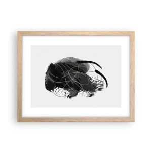 Plakát v rámu světlý dub - Upletené z černé - 40x30 cm